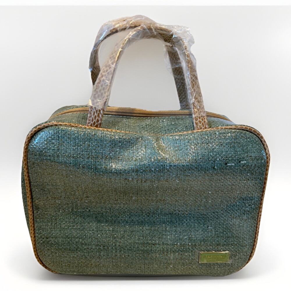Stephanie Johnson Coated Traveler Woven Travel Makeup Bag w/accessories